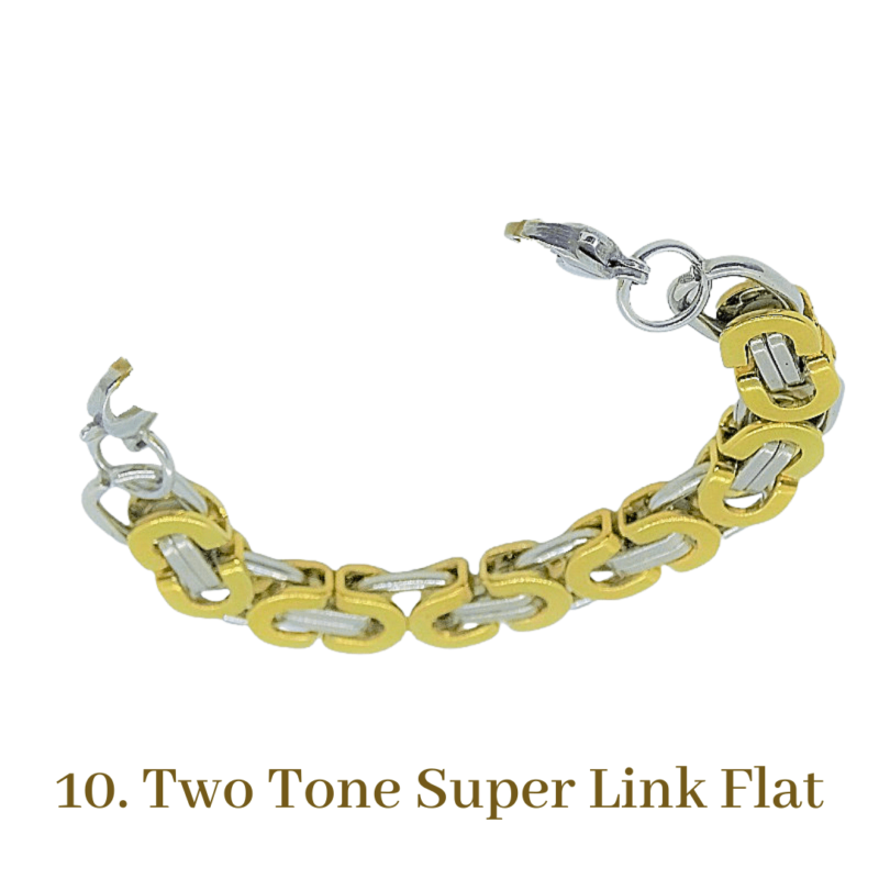 14K Gold Thick Flat Oval Link Bracelet Large Size Links  Nana Bijou