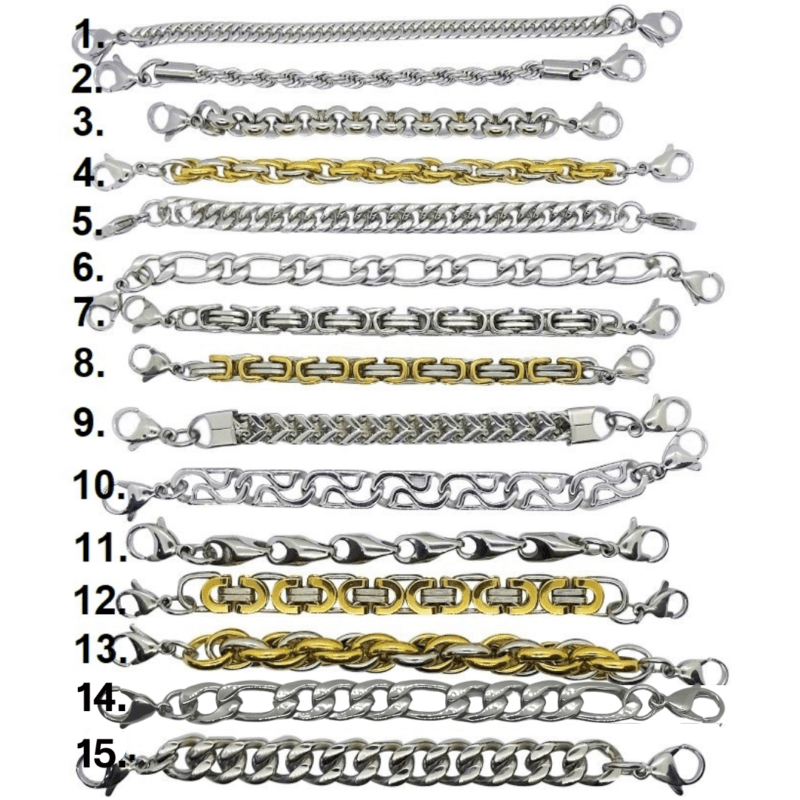 Bracelet Chain - Figaro Stainless Steel Chain - Emergency ID Australia