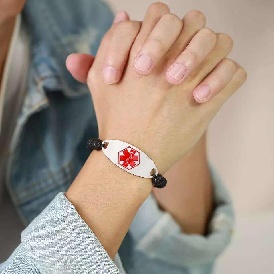 Fashion Titanium Medical alert id Bracelet for Women,Not allergic-Free –  LinnaLove